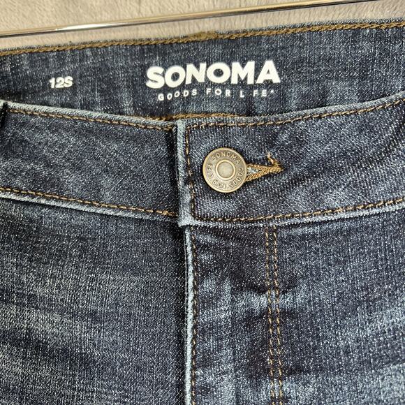Sonoma Jeans Womens 12 Short Dark Blue Stretch Denim Mid Rise Bootcut 29" Inseam - Picture 5 of 13